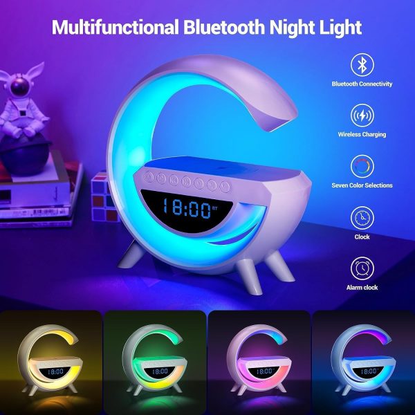 G Shaped Lamp – Bluetooth Speaker- Wireless Charger & Digital Clock(bt-3401)