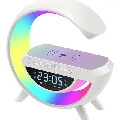 G Shaped Lamp – Bluetooth Speaker- Wireless Charger & Digital Clock(bt-3401)