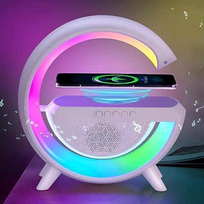 G Shaped Rgb Light Table Lamp With Wireless Charger Bt2301 Speaker