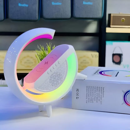 G Shaped Rgb Light Table Lamp With Wireless Charger Bt2301 Speaker