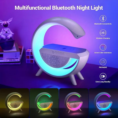 G Shaped Rgb Light Table Lamp With Wireless Charger Bt2301 Speaker