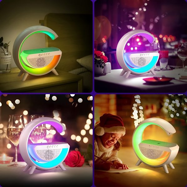 G Shaped Rgb Light Table Lamp With Wireless Charger Bt2301 Speaker