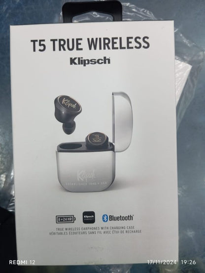 Klipsch T5 True Wireless Earphones With Charging Case Bluetooth Earphones ,earbuds