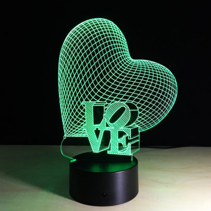 Mesmerizing 3d Love Heart Led Lamp