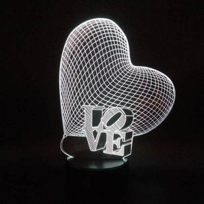 Mesmerizing 3d Love Heart Led Lamp