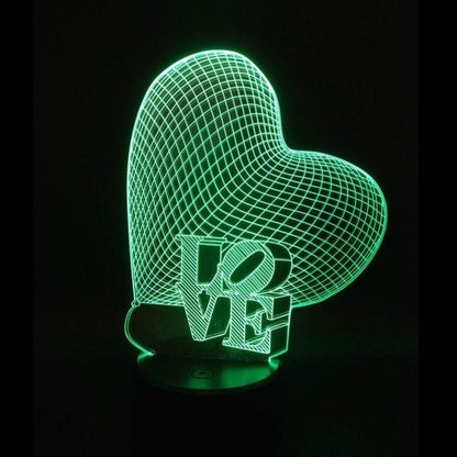 Mesmerizing 3d Love Heart Led Lamp