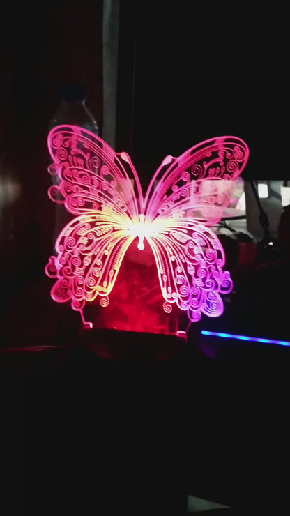 3d Butterfly Illusion Butterfly Lamp