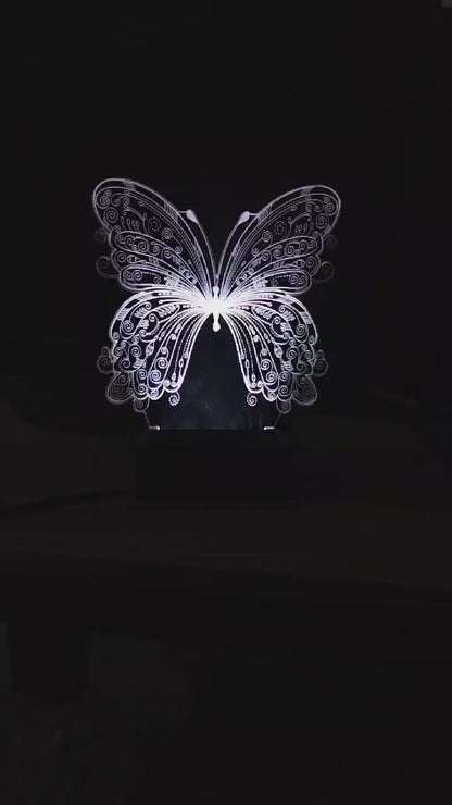 3d Butterfly Illusion Butterfly Lamp