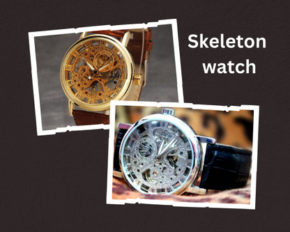 Skeleton Watch Stylish Watch Leather Strap